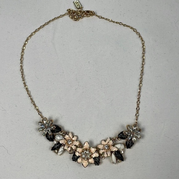 Kate Spade Blushing Bloom Floral Pastel Gold-Tone Large Statement Necklace - Picture 2 of 7